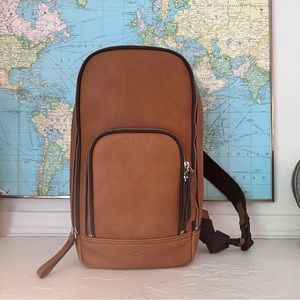 Fossil Leather Sling Pack / One strap crossbody backpack